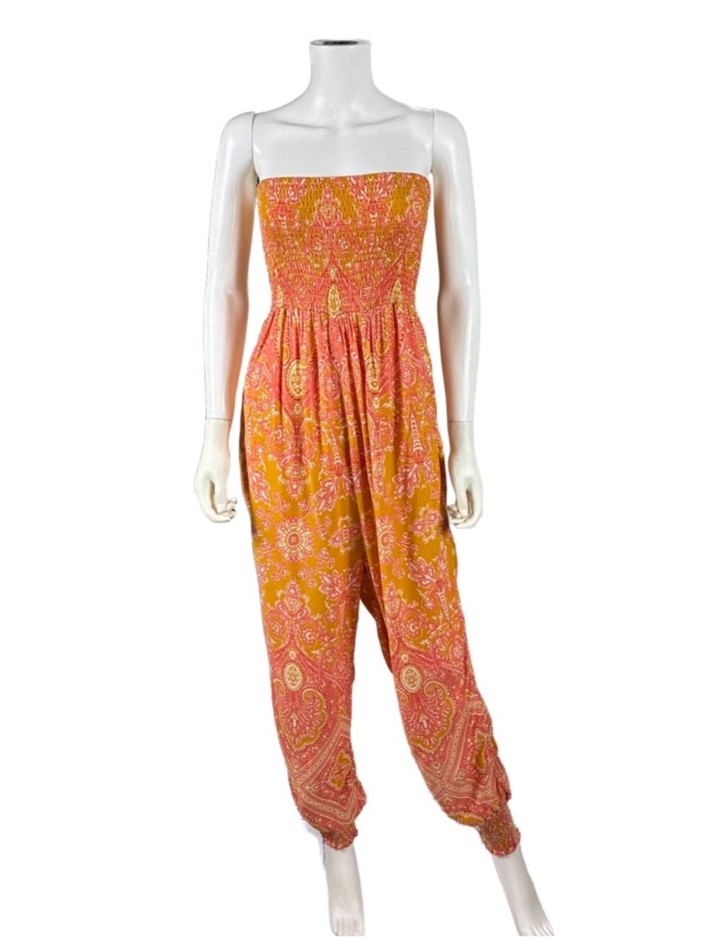 Free People Thinking Of You Smocked Jumpsuit
